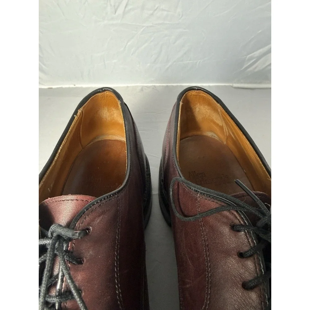 Allen Edmonds Bradley Burgundy Leather Derby Dress Shoes Round Toe 15 D Men's